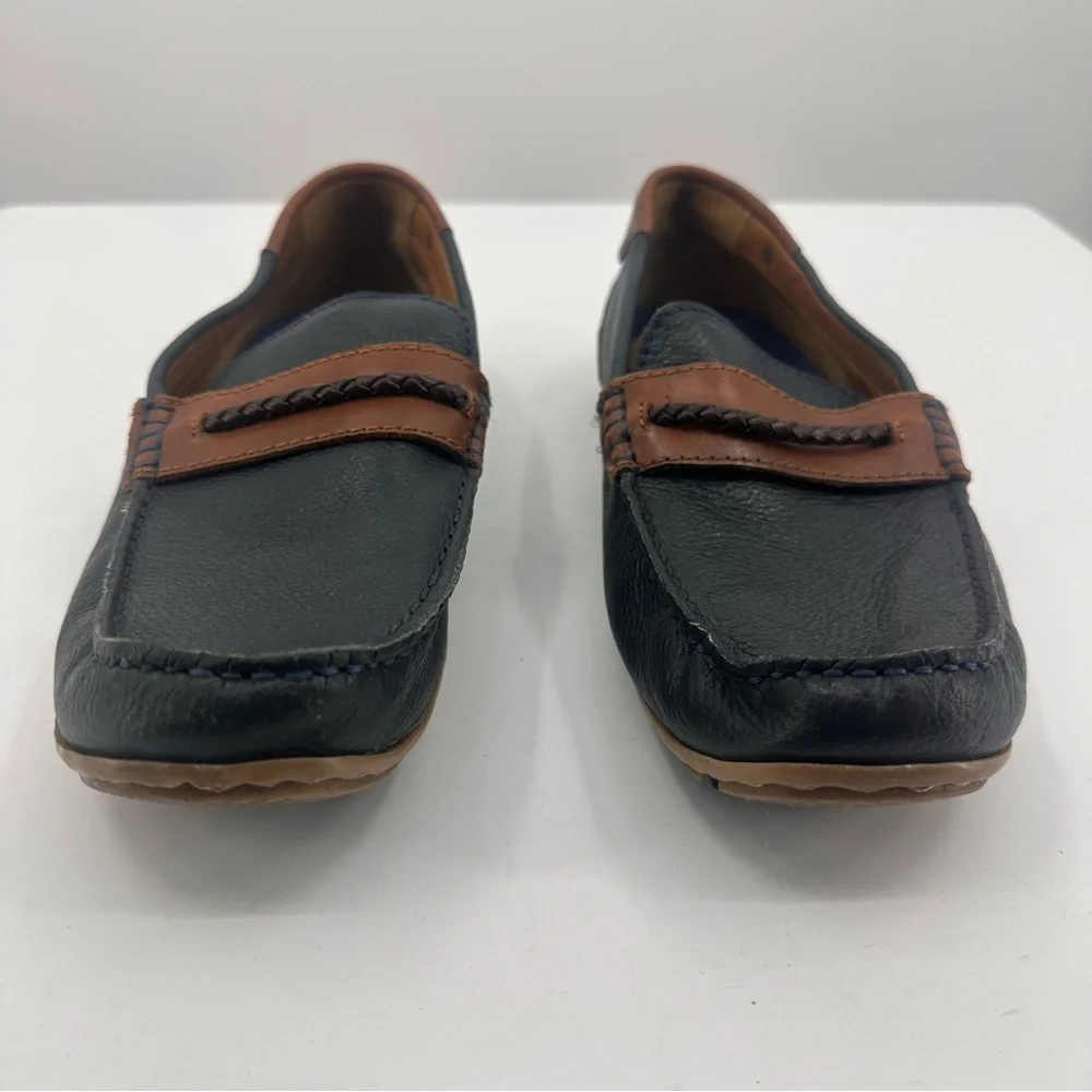 Ruosh Men's Black and Brown Driving Loafers Slip On Size EU 40 UK 7 US 7